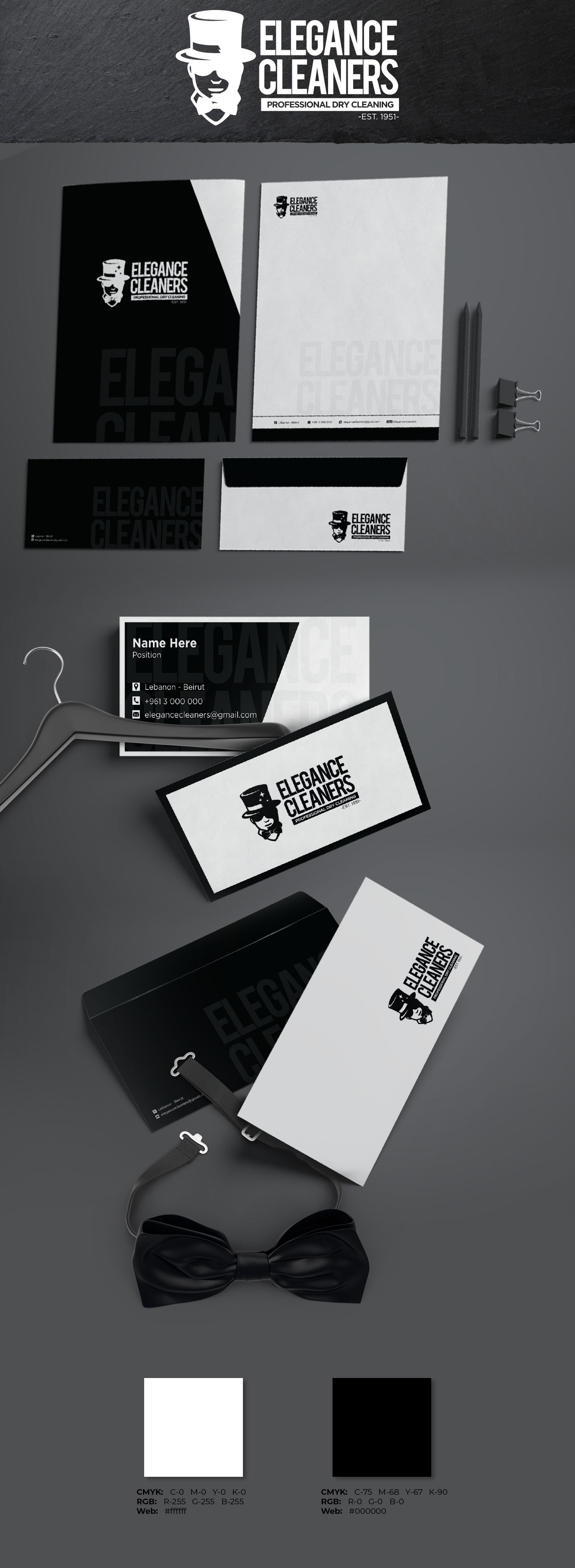 Branding and business card design for cleaning service